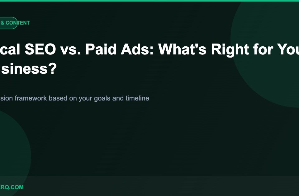 Local SEO vs paid ads comparison for local businesses