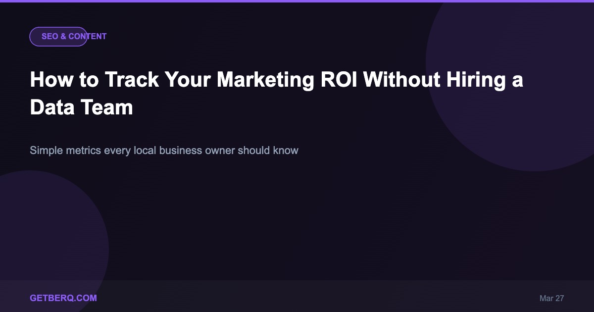 Marketing ROI tracking